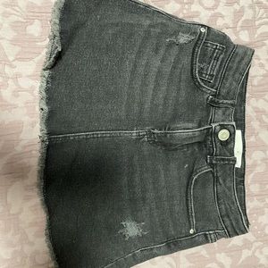 Black denim skirt